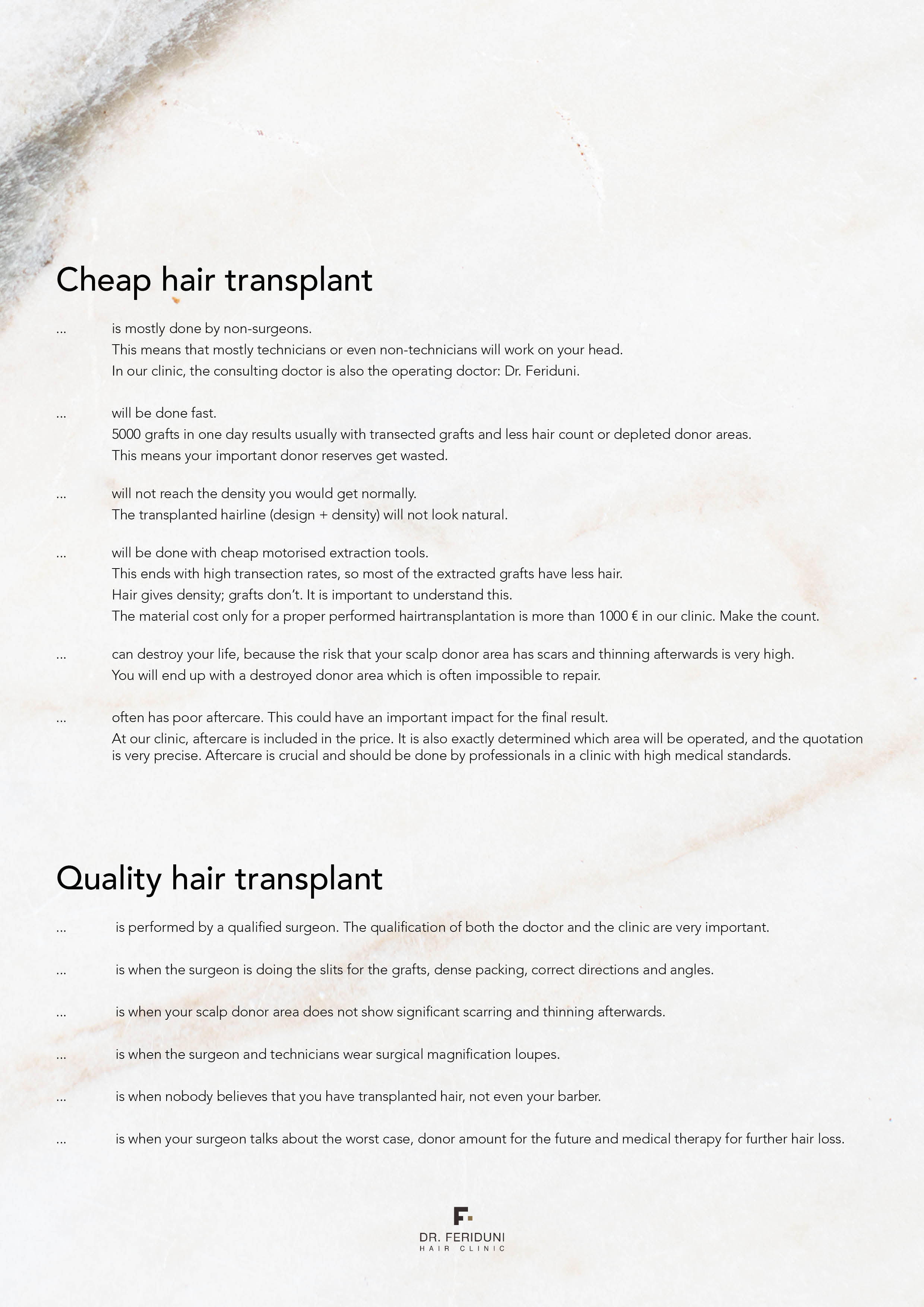 Cheap vs quality hair transplant